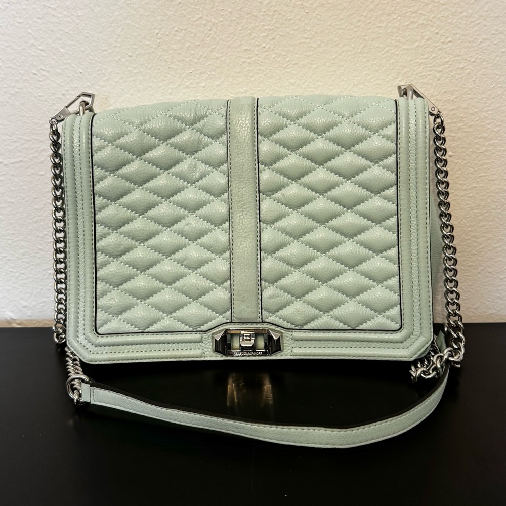 Rebecca Minkoff Quilted Light Blue Bag w/ Chain Handle